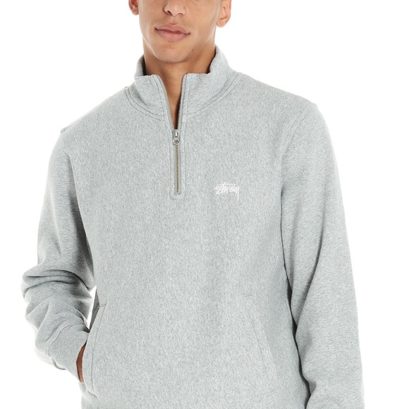 STUSSY Zip Up Sweatshirt Gray - Picture 1 of 6
